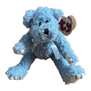 Ty Attic Treasures Teddy Bear Beanie Baby Blueberry‎ Jointed 1993 plush Blue 10”